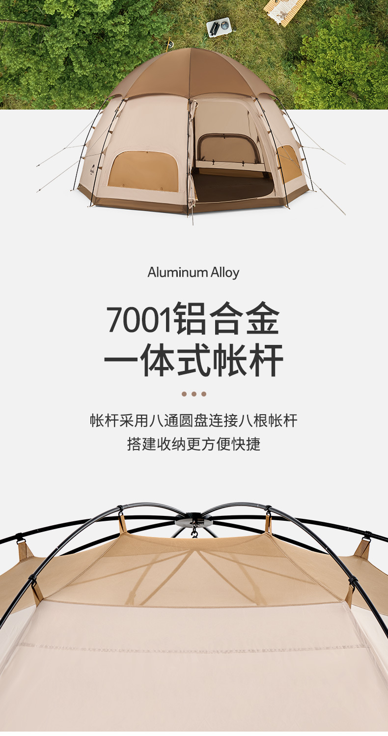 Cheap Goat Tents  Outdoor Camping Octagonal Tent Multi Window Ventilation Mushroom Type Camping Tent MG NH22ZP012   